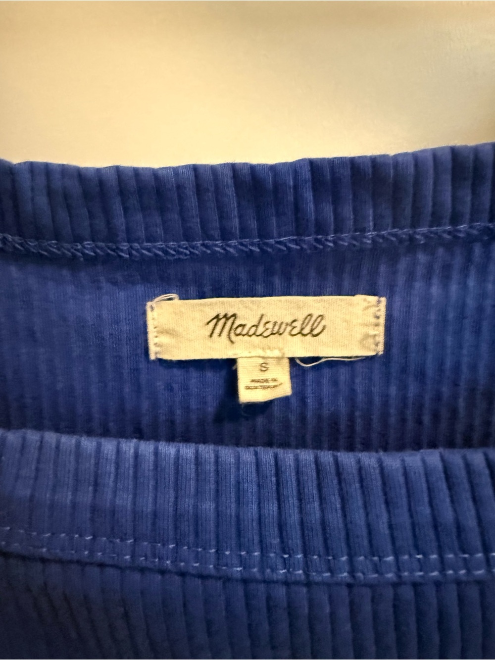Madewell Cobalt Ribbed Square Tank - Picture 3 of 3
